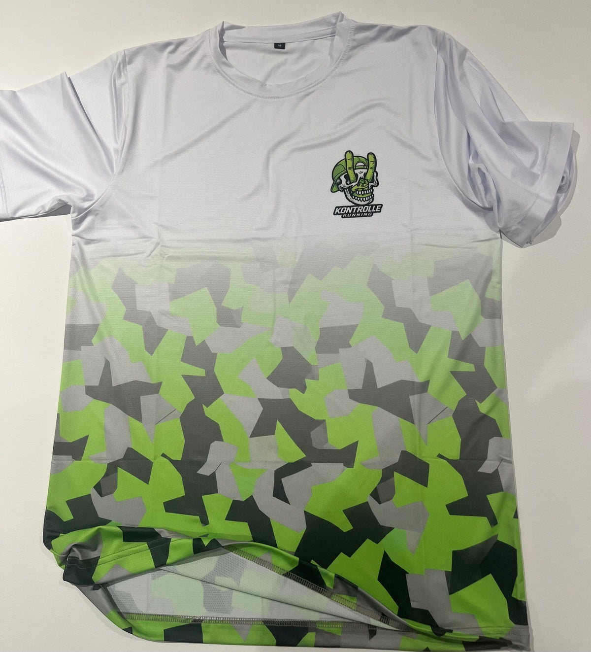 Men's / Unisex - Limey Running T Shirt - White / Lime / Grey / Camo