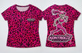 ALESSA SKELETTE - Women's Pink Leopard Print Running T Shirt